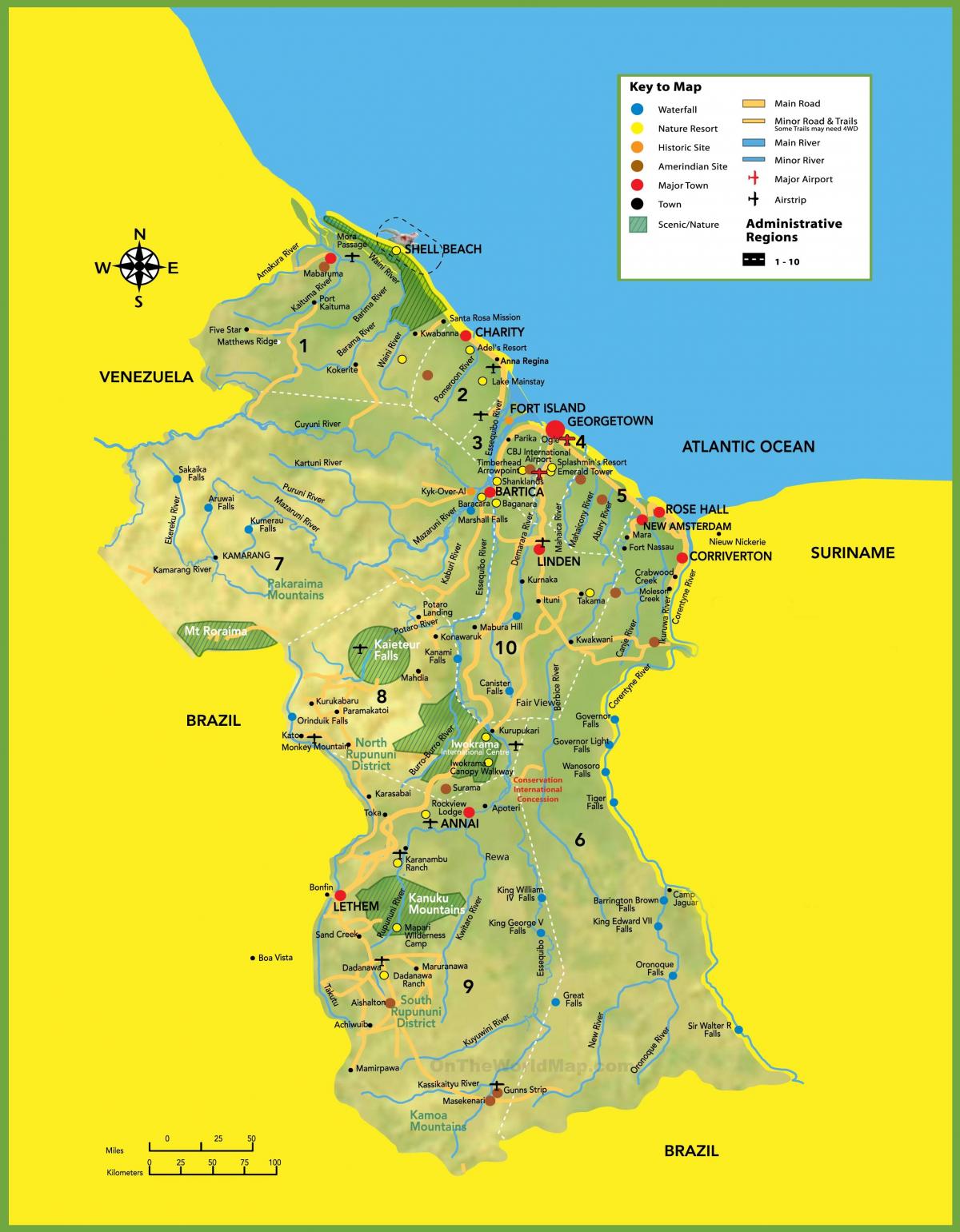 karta över bild av Guyana