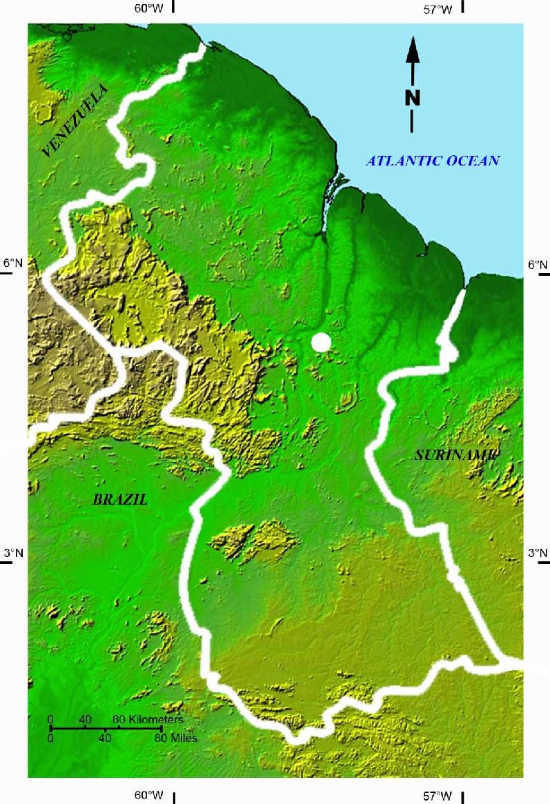 karta över satellit karta över Guyana