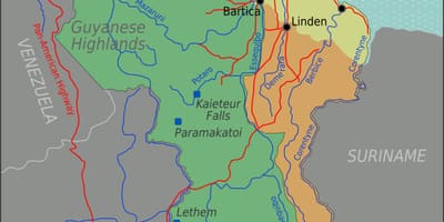 East coast demerara i Guyana karta