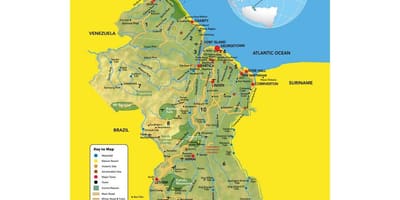 Karta över Guyana karta läge