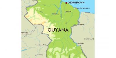 En karta över Guyana