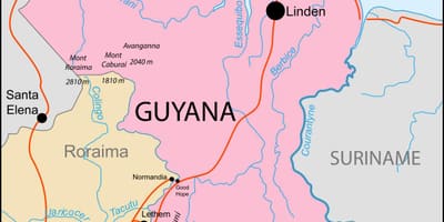 Karta över Guyana plats på världen
