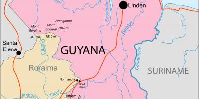 Karta över Guyana plats på världen