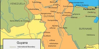 Karta över Guyana politiska 