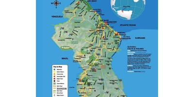 Karta för karta som visar hur indianer kom till Guyana