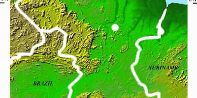 Karta över satellit karta över Guyana